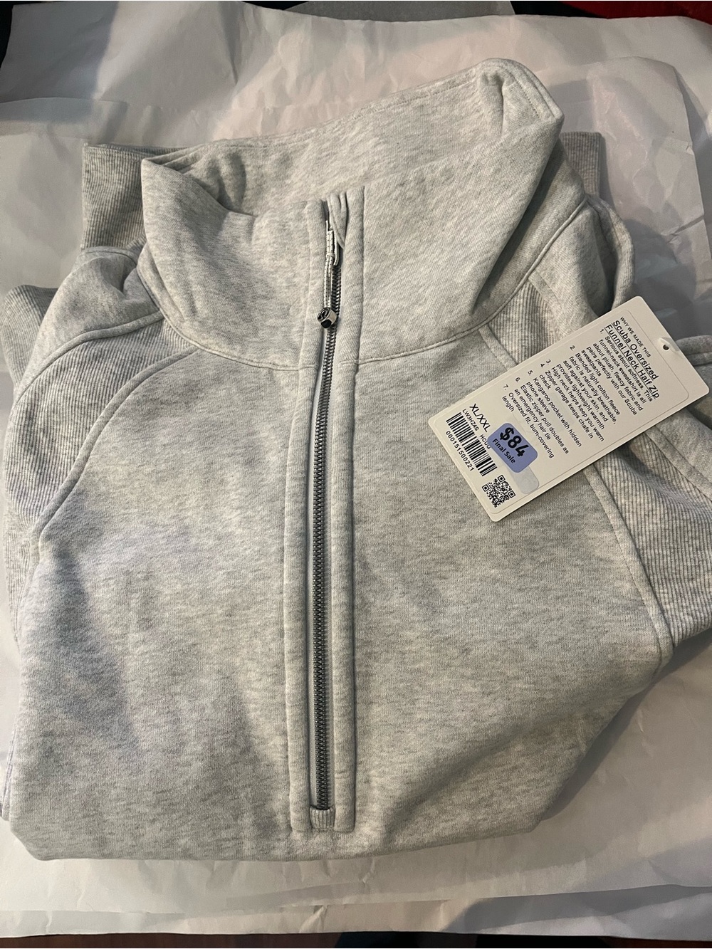 lululemon scuba oversized funnel neck half zipped long sleeves